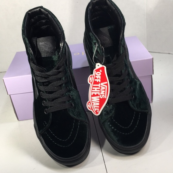 NWT Vans SK8 Hi Top in Velvet Green and Black Women’s 6 - Picture 4 of 10